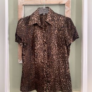 Leopard print blouse.